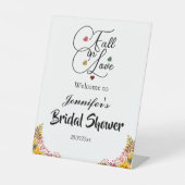 恋に落ちる スクリプト ブライダルシャワー ウェルカム テーブルトップ 台座サイン (正面)