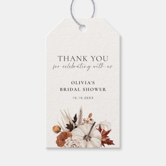 恋に落ちる ニュートラル パンプキン フレーム ウェルカム ギフトタグ (正面)