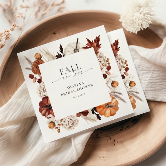 恋に落ちる ニュートラル パンプキン フレーム スタンダードカクテルナプキン