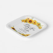 恋に落ちる ハスの花 秋のブライダルシャワー ペーパープレート (傾斜あり)