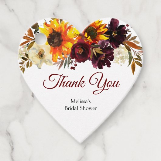 恋に落ちる ハート型 ギフトタグ フェイバータグ (正面)