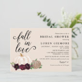 恋に落ちる バーガンディ ボヘミアンパンプキン ブライダルシャワー 招待状 (スタンド正面)