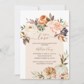 恋に落ちる バーンオレンジ色の かぼちゃ 恋に落ちる 招待状 (正面)