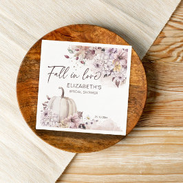 恋に落ちる パステルカラーの葉っぱ かぼちゃのウェディングシャワー スタンダードカクテルナプキン