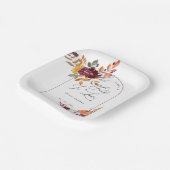 恋に落ちる パンプキン フラワーブライダルシャワー ペーパープレート (傾斜あり)