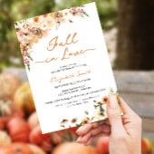恋に落ちる　パンプキン・フローラル　ブライダルシャワー 招待状