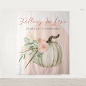 恋に落ちる ピンクのアーチ 秋のカボチャのタペストリー タペストリー (正面)