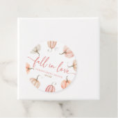 恋に落ちる ピンクのカボチャのブライダルシャワー フェイバータグ (インサイチュ)