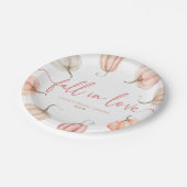 恋に落ちる ピンクのパンプキン ブライダルシャワー ペーパープレート (アングル)