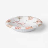 恋に落ちる ピンクのパンプキン ブライダルシャワー ペーパーボウル (傾斜あり)