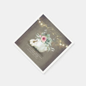 恋に落ちる ピンクの花 フローラル パンプキン エレガント ラスティック スタンダードカクテルナプキン (角)