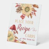 恋に落ちる フローラル オータム ブライダル シャワー レシピ カード 台座サイン (正面)