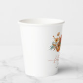 恋に落ちる フローラル パンプキン ブライダルシャワー 紙コップ (正面)