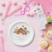 恋に落ちる フローラル パンプキン ブライダル シャワー ペーパープレート (パーティー)