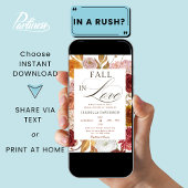 恋に落ちる フローラル ラスト オータム ブライダル シャワー 招待状