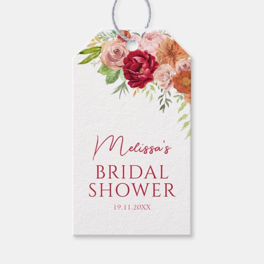 恋に落ちる ブライダルシャワーのお土産 ギフトタグ (正面)