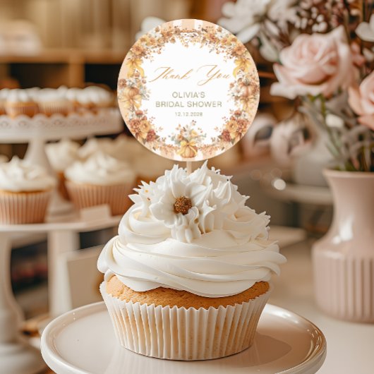 恋に落ちる ブライダルシャワーのお礼 ラウンドシール