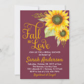 恋に落ちる ブライダルシャワーの招待状 - ヒマワリ 招待状 (正面)