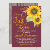 恋に落ちる ブライダルシャワーの招待状 - ヒマワリ 招待状 (正面/裏面)