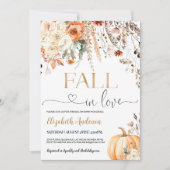 恋に落ちる ブライダルシャワーの招待状 編集可能 フォル 招待状 (正面)