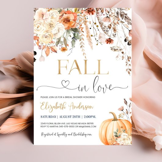 恋に落ちる ブライダルシャワーの招待状 編集可能 フォル 招待状