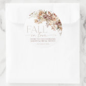 恋に落ちる ブライダルシャワーの花の茶色のニュートラル ラウンドシール (バッグ)