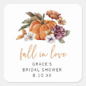 恋に落ちる ブライダルシャワー スクエアシール (正面)