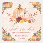 恋に落ちる ブライダルシャワー ブライダルシャワー スクエアシール (正面)