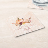 恋に落ちる ブライダルシャワー ブライダルシャワー スクエアペーパーコースター (アングル)