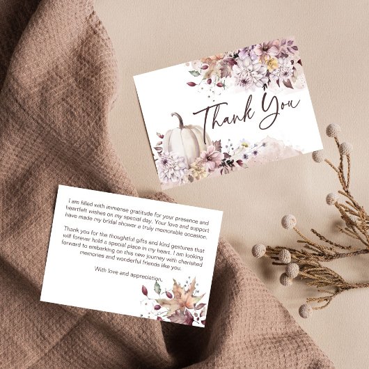 恋に落ちる ブライダルシャワー ボヘミアンパンプキン ありがとう サンキューカード