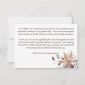 恋に落ちる ブライダルシャワー ボヘミアンパンプキン サンクス サンキューカード (裏面)