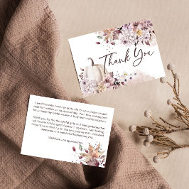 恋に落ちる ブライダルシャワー ボヘミアンパンプキン サンクス サンキューカード