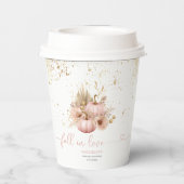 恋に落ちる ブライダルシャワー ボヘミアンフラワー パンプキン 紙コップ (裏面)