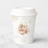 恋に落ちる ブライダルシャワー ボヘミアンフラワー パンプキン 紙コップ (正面)