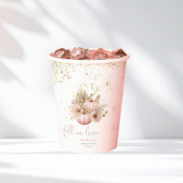 恋に落ちる ブライダルシャワー ボヘミアンフラワー パンプキン 紙コップ