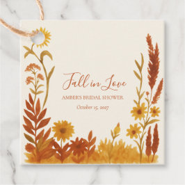 "恋に落ちる" ブライダルシャワー 水彩フラワーリング フェイバータグ