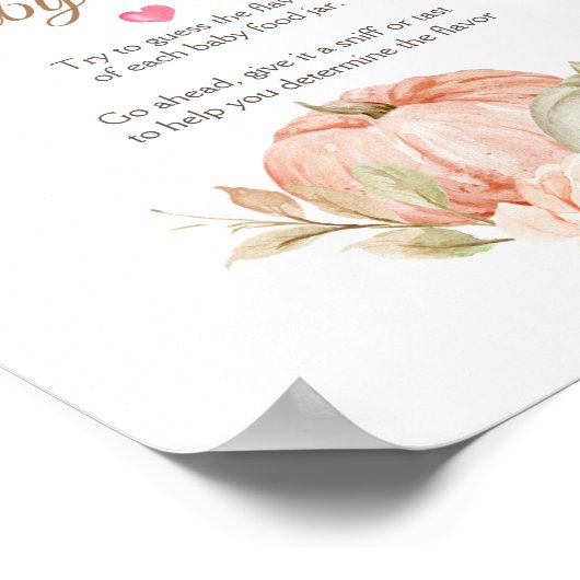 恋に落ちる ブライダルシャワー 赤ちゃんの離乳食当てクイズ ポスター (角)