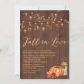 恋に落ちる ブライダル カップル シャワーパーティ 招待状 (正面)