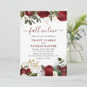 「恋に落ちる」ボタニカル フローラル パンプキン ウェディング 招待状 (スタンド正面)