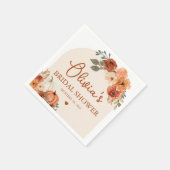 恋に落ちる ボヘミアンスタイルのテラコッタパンプキン ブライダルシャワー スタンダードカクテルナプキン (角)