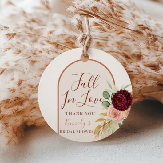 恋に落ちる ボヘミアンフラワーパンパス ウェディング フェイバータグ