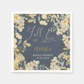 恋に落ちる ボヘミアンフローラル オータムチック ブライダルシャワー スタンダードカクテルナプキン (正面)