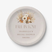恋に落ちる ボホ フラワーブライダルシャワー ペーパープレート (正面)