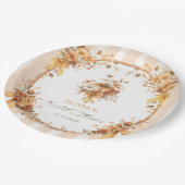 恋に落ちる ボホ フラワー ブライダル シャワー ペーパープレート (アングル)