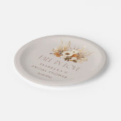 恋に落ちる ボーホー フラワーブライダルシャワー ペーパープレート (アングル)