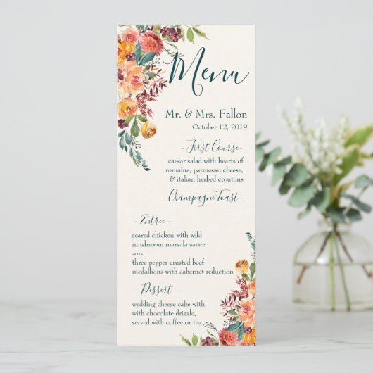 恋に落ちる メニュー (スタンド正面)