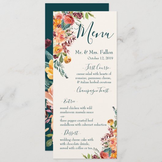 恋に落ちる メニュー (正面/裏面)