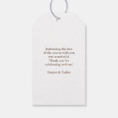 恋に落ちる ラスティック エレガント パンプキン ギフトタグ (裏面)