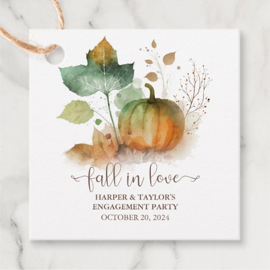 恋に落ちる ラスティック エレガント パンプキン フェイバータグ (正面)