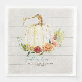 恋に落ちる ラスティック エレガント ホワイト パンプキン フローラル